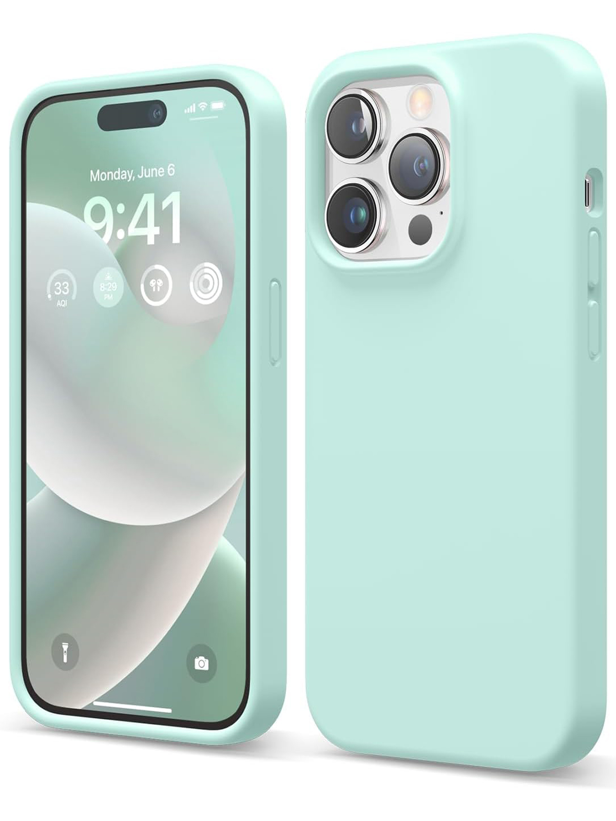 

Чехол Elago для iPhone 14 Pro Max силиконовый Aqua Sky, Бирюзовый