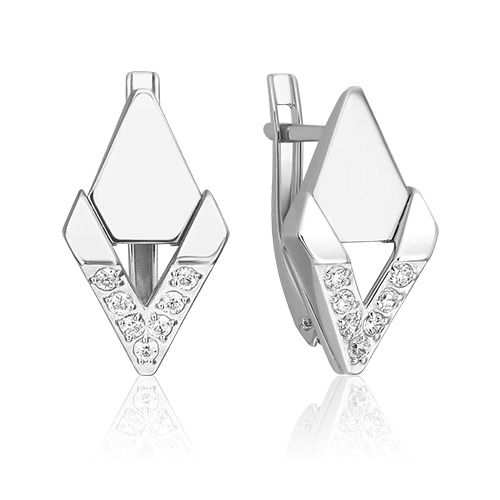 

Серьги из белого золота PLATINA jewelry 02-5135-00, фианит, 02-5135-00