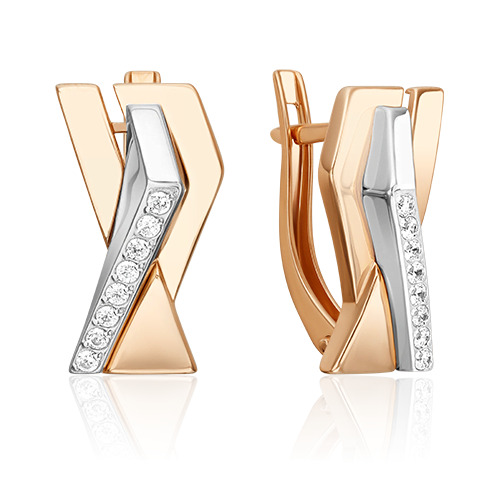

Серьги из красного золота/белого золота PLATINA jewelry 02-5132-00, фианит, 02-5132-00