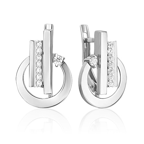 

Серьги из белого золота PLATINA jewelry 02-5131-00, фианит, 02-5131-00