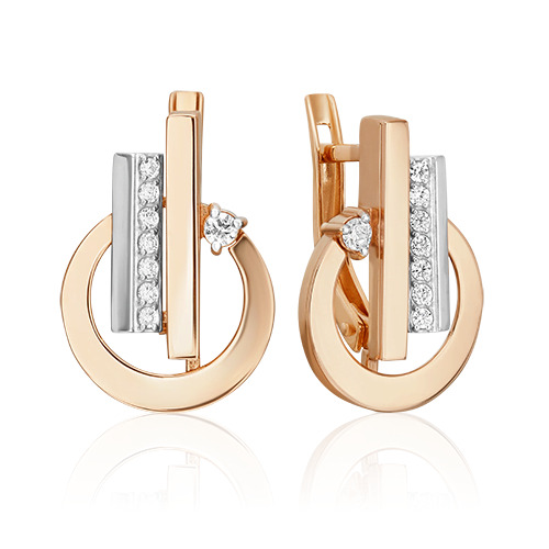 

Серьги из красного золота/белого золота PLATINA jewelry 02-5131-00, фианит, 02-5131-00