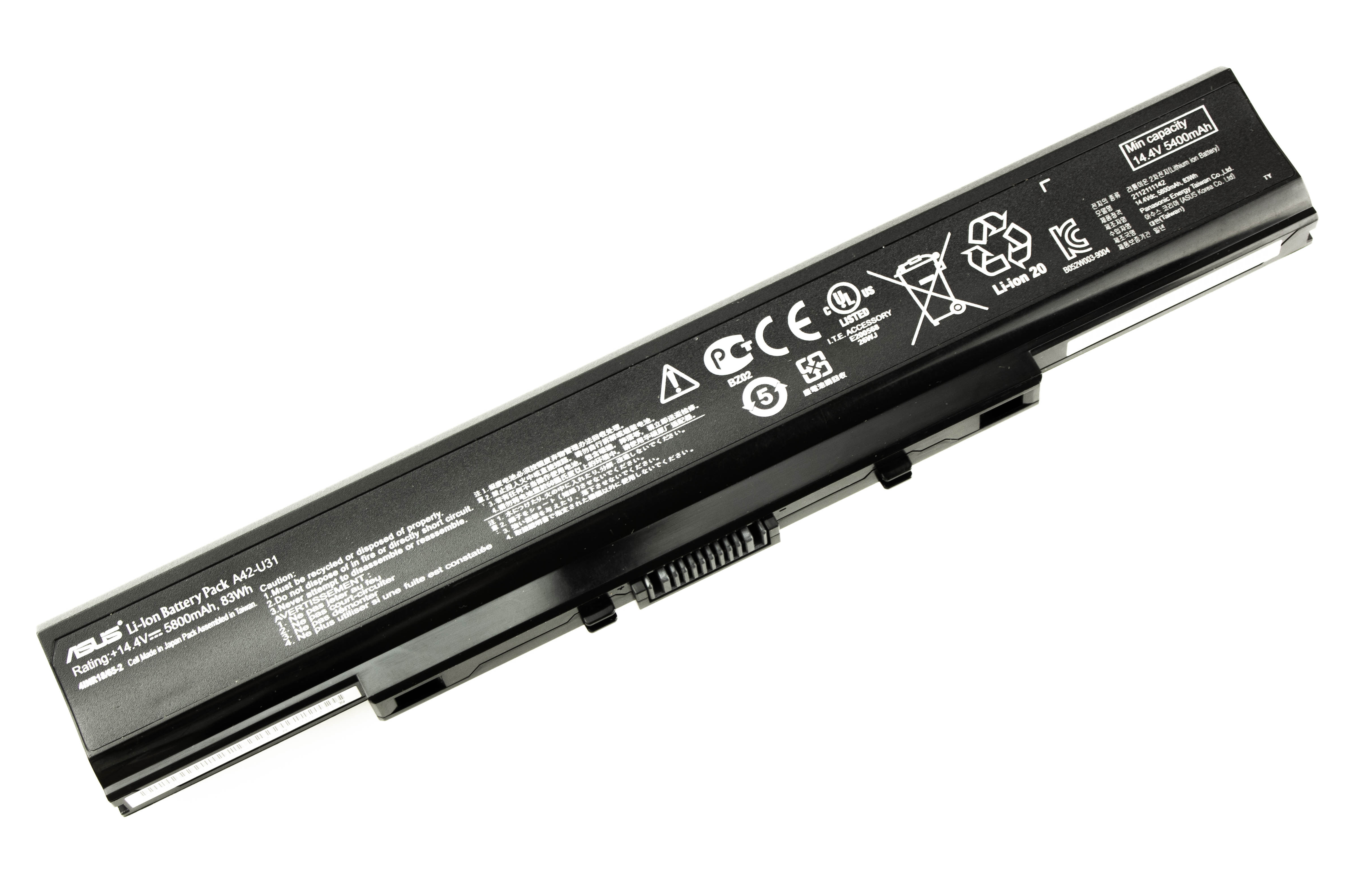 

Аккумулятор для ноутбука Asus U31 U41 (14.4V 5200mAh) A42-U31 A32-U31