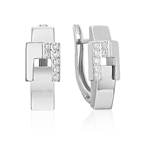 

Серьги из белого золота PLATINA jewelry 02-5129-00, фианит, 02-5129-00