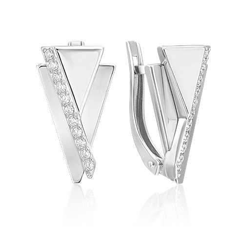 

Серьги из белого золота PLATINA jewelry 02-5127-00, фианит, 02-5127-00