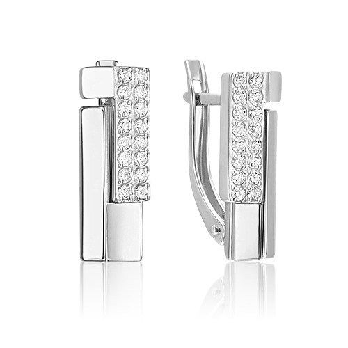 

Серьги из белого золота PLATINA jewelry 02-5126-00, фианит, 02-5126-00