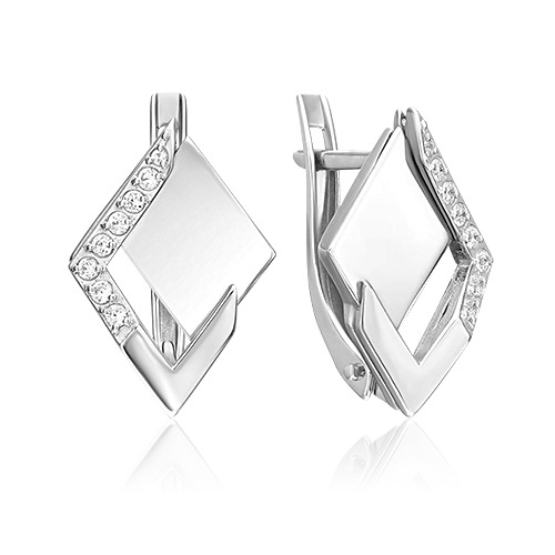 

Серьги из белого золота PLATINA jewelry 02-5124-00, фианит, 02-5124-00
