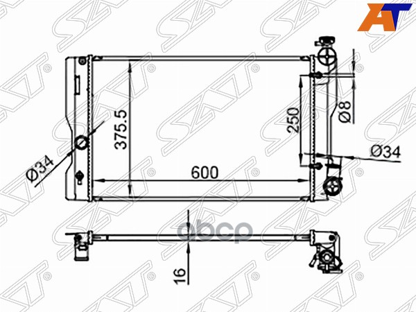 

Радиатор Toyota Corolla/Matrix 08-/Pontiac Vibe 08- Usa Sat арт. TY0001-140-2
