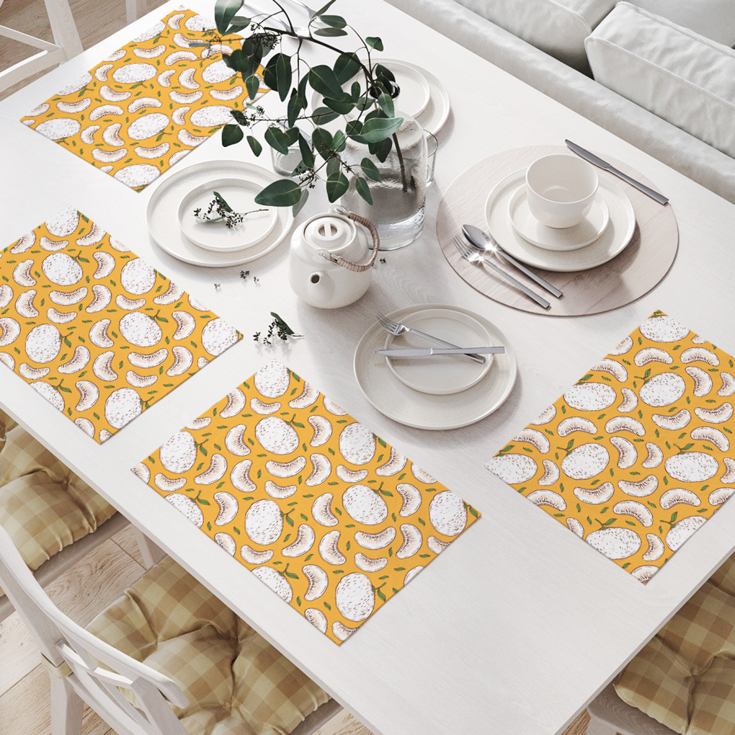 

Комплект салфеток JoyArty "Графические дольки апельсинов" (32х46 см, 4 шт.), Оранжевый, Графические дольки апельсинов