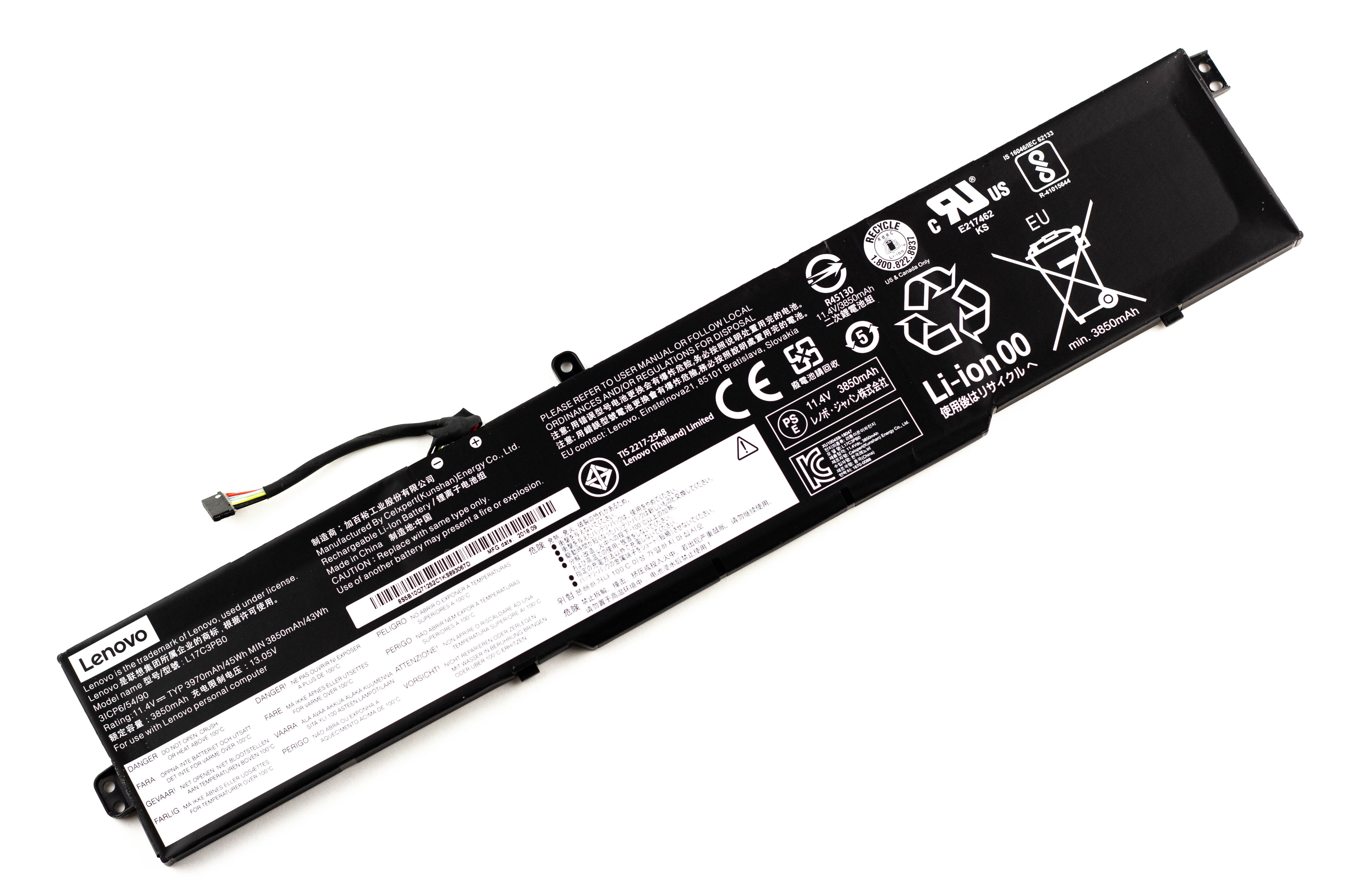 

Аккумулятор для ноутбука Lenovo 330-17ICH ORG (11.34V 4000mAh) L17M3PB1