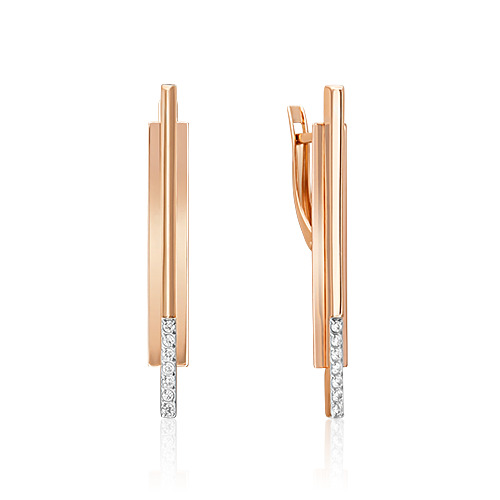 

Серьги из красного золота PLATINA jewelry 02-5123-00, фианит, 02-5123-00