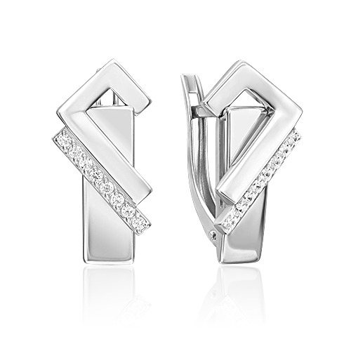 

Серьги из белого золота PLATINA jewelry 02-5122-00, фианит, 02-5122-00