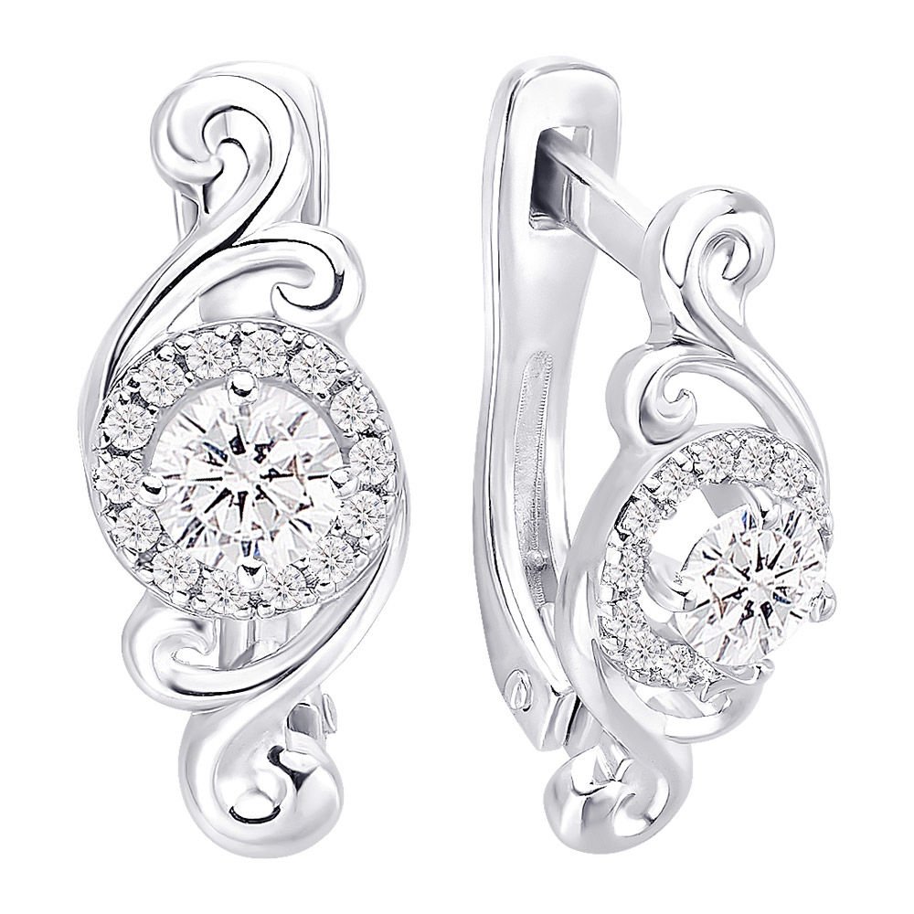 

Серьги из серебра 585Gold 702005415, фианит, 702005415