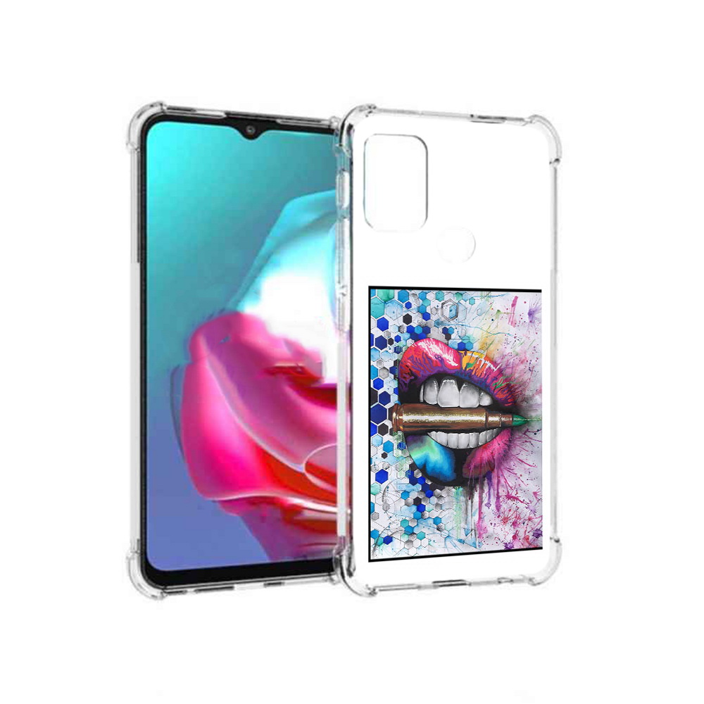 

Чехол MyPads Tocco для Motorola Moto G разноцветные губы с пулей (PT227061.346.571), Прозрачный, Tocco