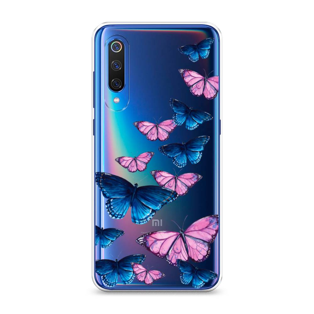 фото Силиконовый чехол "полет бабочек" на xiaomi mi 9 awog
