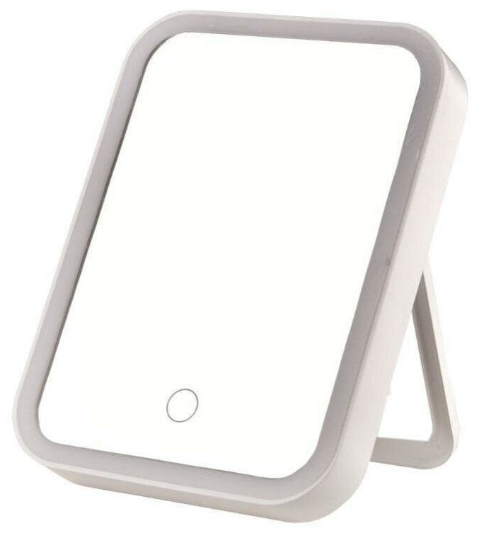 

Настольное косметическое зеркало с Led подсветкой XPX,JG 002/М1_квадратное_зеркало_, Белый, JG 002