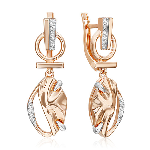 

Серьги подвески из красного золота PLATINA jewelry 02-5089-00, топаз, 02-5089-00