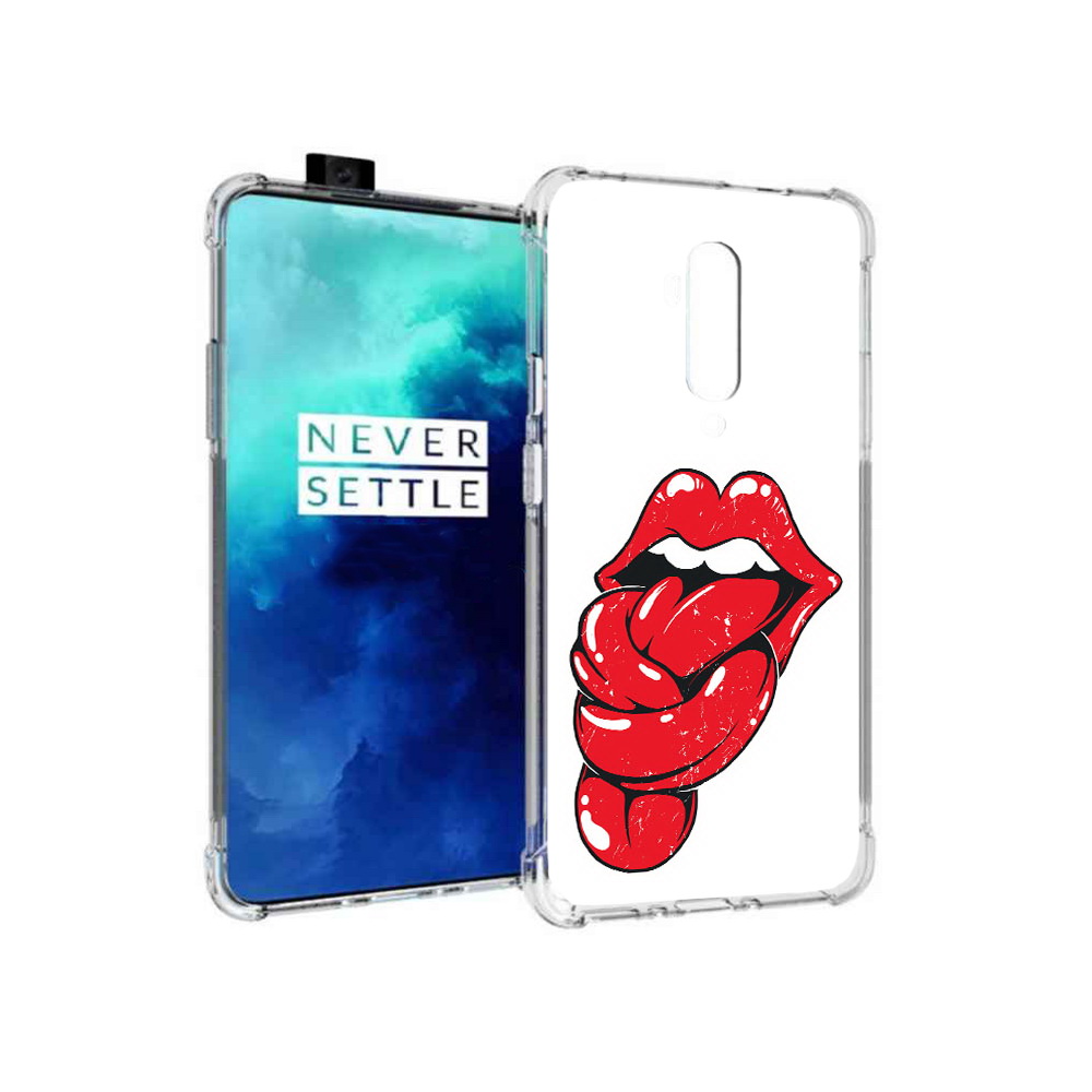 

Чехол MyPads Tocco для OnePlus 7T Pro яркие губы с языком (PT139735.142.705), Прозрачный, Tocco