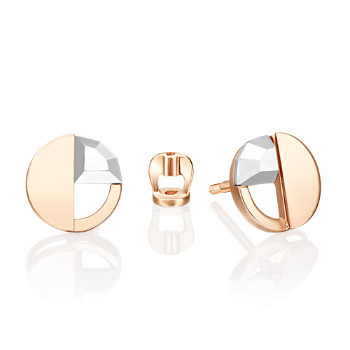 

Серьги пусеты из красного золота/белого золота PLATINA jewelry 02-5054-00, 02-5054-00