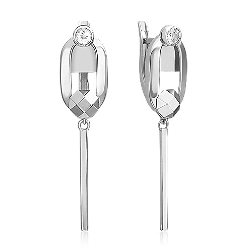 

Серьги подвески из белого золота PLATINA jewelry 02-5049-00, топаз, 02-5049-00