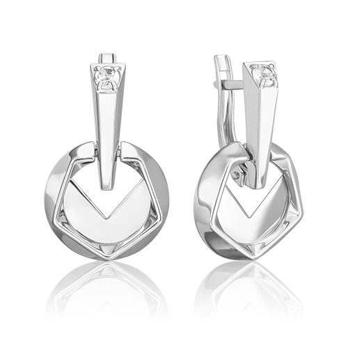 

Серьги подвески из белого золота PLATINA jewelry 02-5044-00, топаз, 02-5044-00