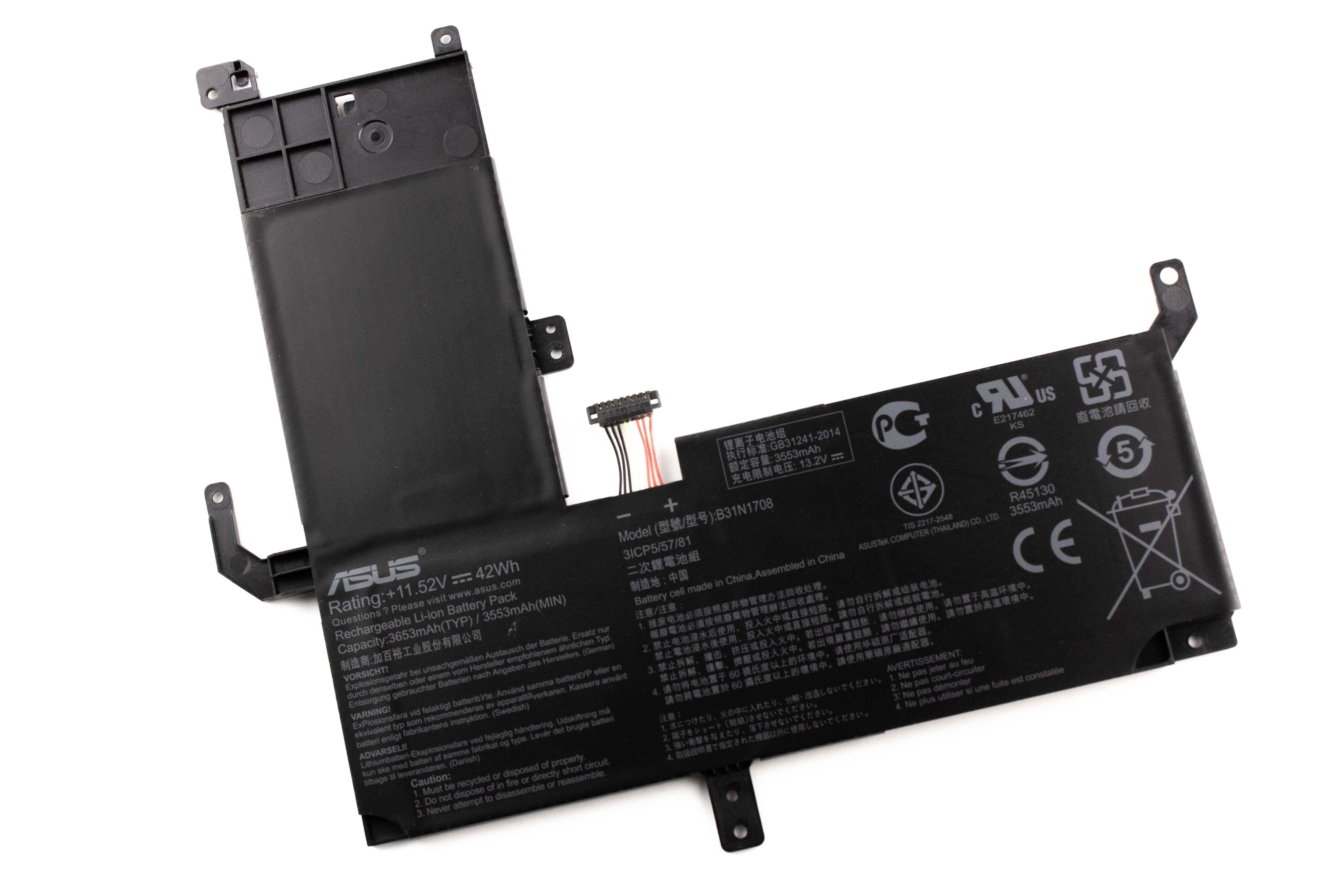 

Аккумулятор для ноутбука Asus VivoBook Flip 15 TP510UF (11.52 3653mAh) ORG B31N1708