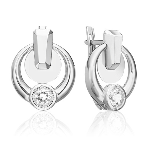 

Серьги из белого золота PLATINA jewelry 02-5038-00, топаз, 02-5038-00
