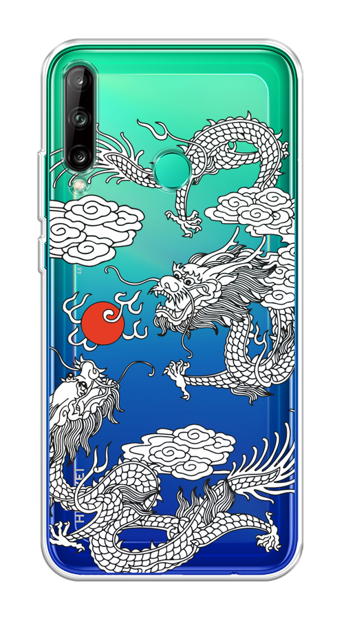 

Чехол на Honor 9C/Huawei P40 Lite E/Y7p "Драконы с ножом", Прозрачный;черный;белый, 612450-1