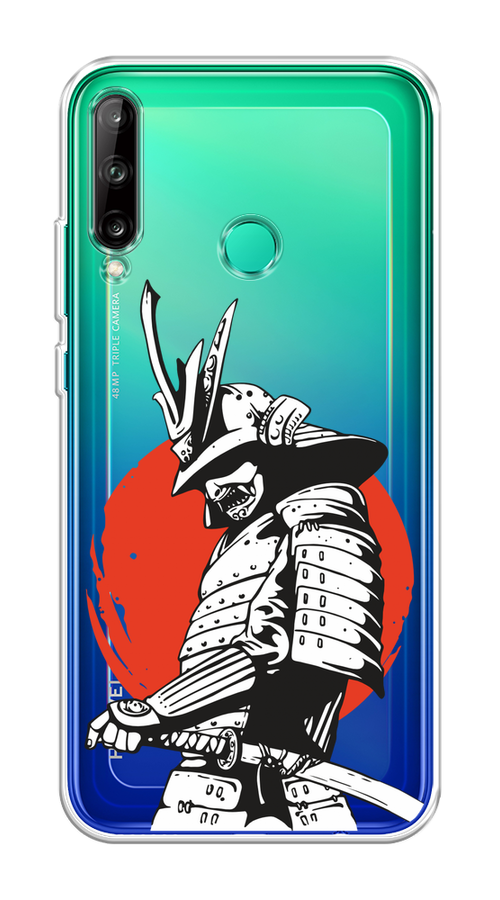 

Чехол на Honor 9C, Huawei P40 Lite E/Y7p "Самурай с катаной", Черный;красный;белый, 612450-1