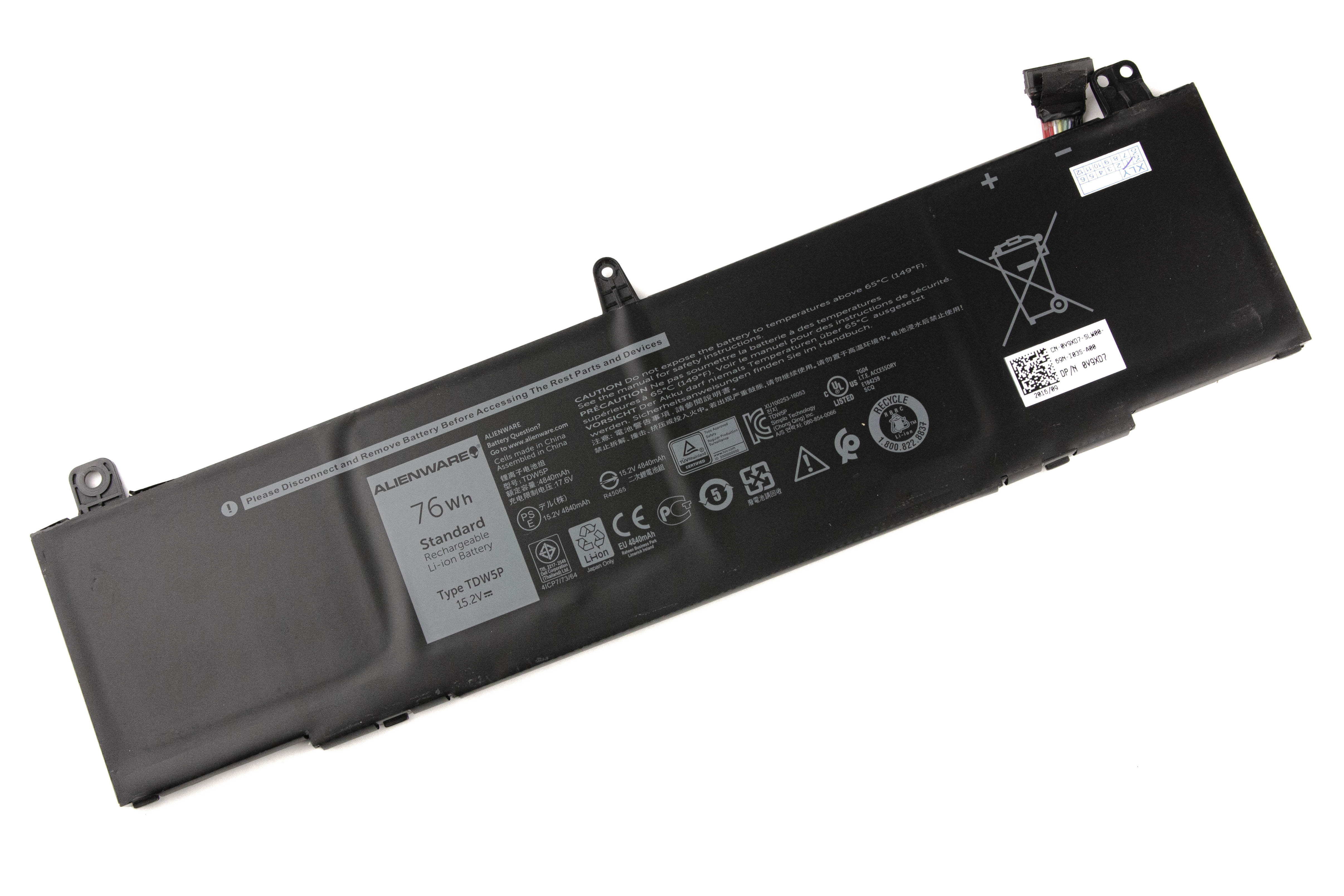 

Аккумулятор для ноутбука Dell Alienware 13 R3 (15.2V 4840mAh) ORG 04RRR3 TDW5P