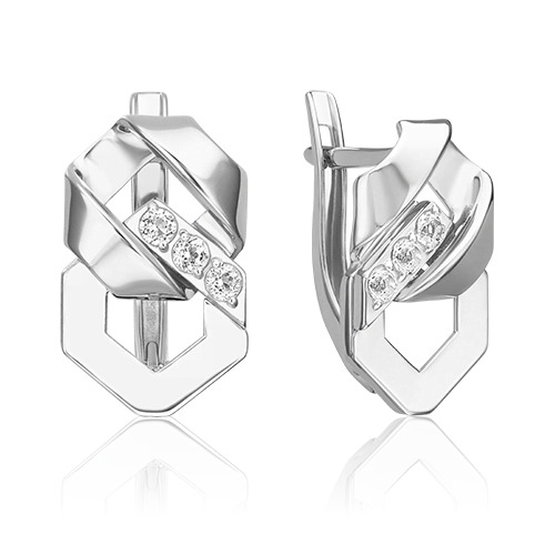 

Серьги из белого золота PLATINA jewelry 02-5032-00, топаз, 02-5032-00