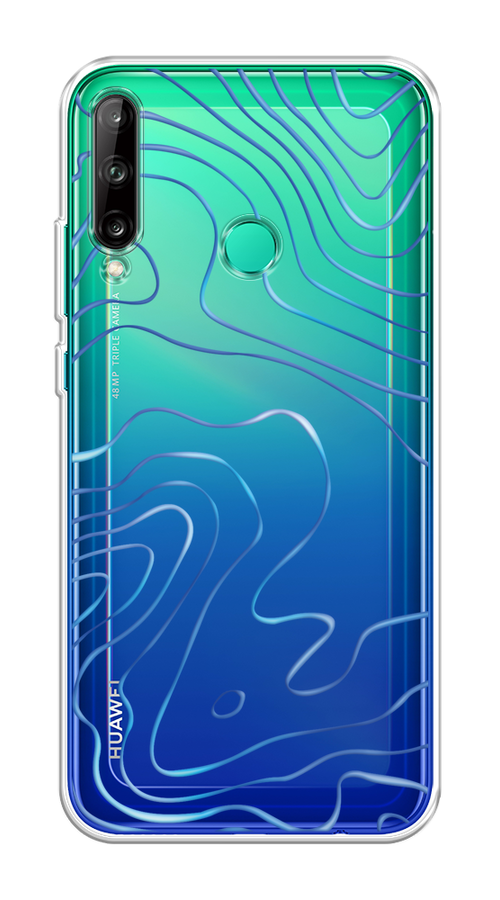 

Чехол на Honor 9C, Huawei P40 Lite E/Y7p "Blue lines", Прозрачный;синий, 612450-1