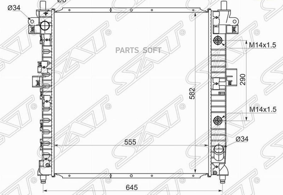 

SAT Радиатор SSANG YONG KYRON 05-/ACTYON 2.3/2.0D 05-06