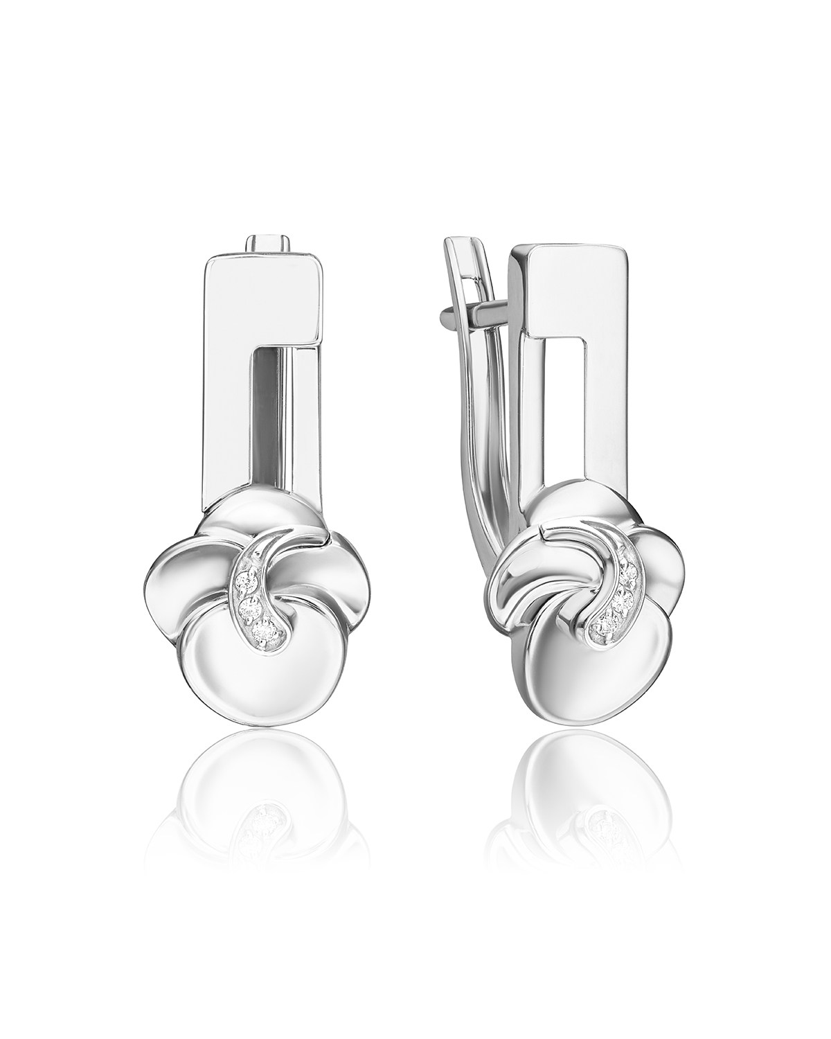 

Серьги из белого золота PLATINA jewelry 02-5020-00, бриллиант, 02-5020-00