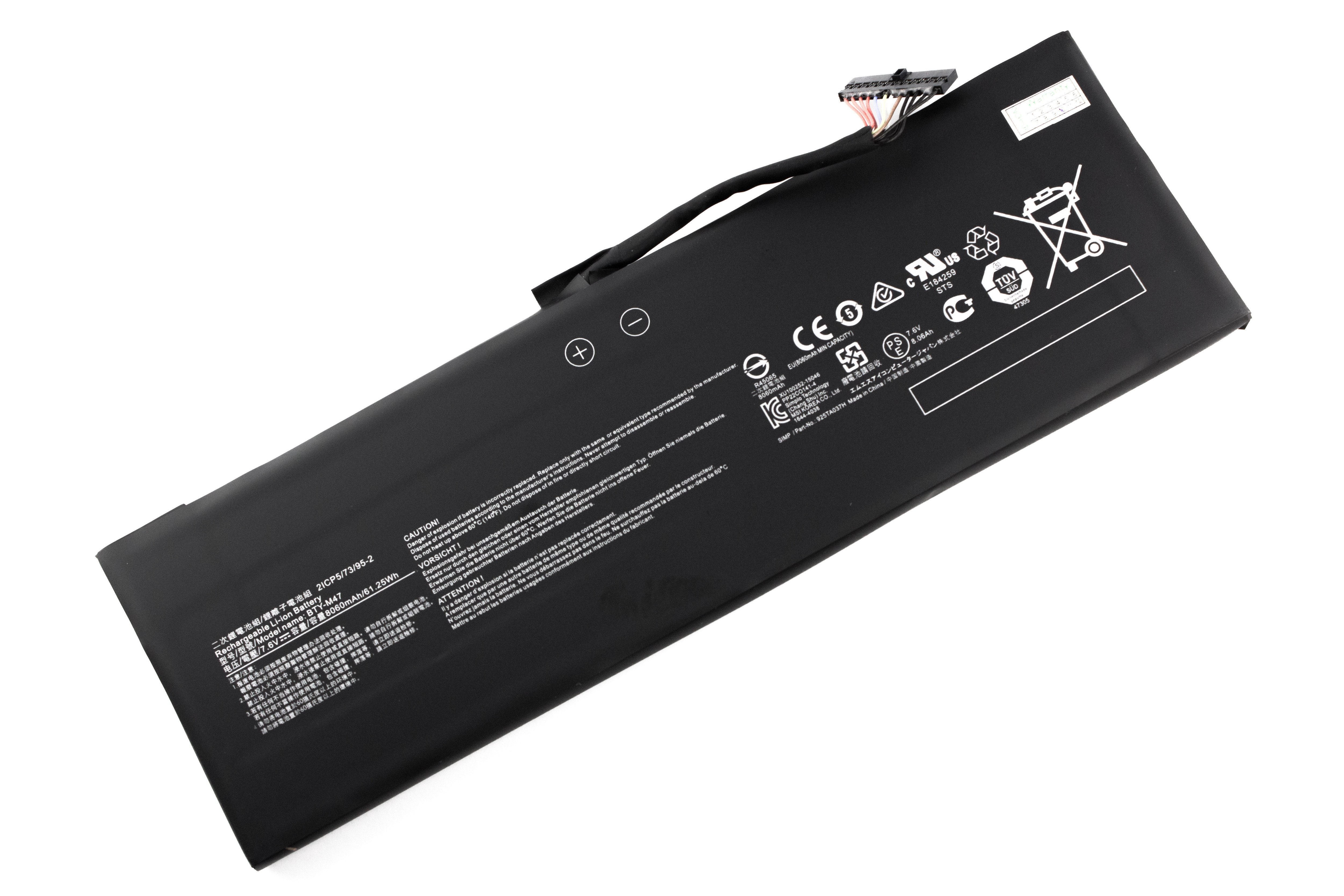 

Аккумулятор для ноутбука MSI GS40 6QE GS43VR GS43 (7.6V 8060mAh) BTY-M47