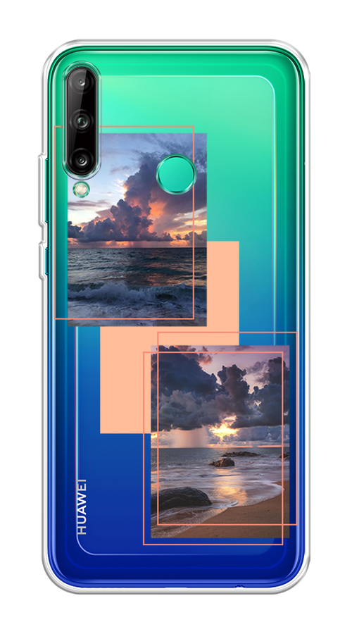 

Чехол на Honor 9C/Huawei P40 Lite E/Y7p "Sky collage", Розовый;прозрачный;синий, 612450-1