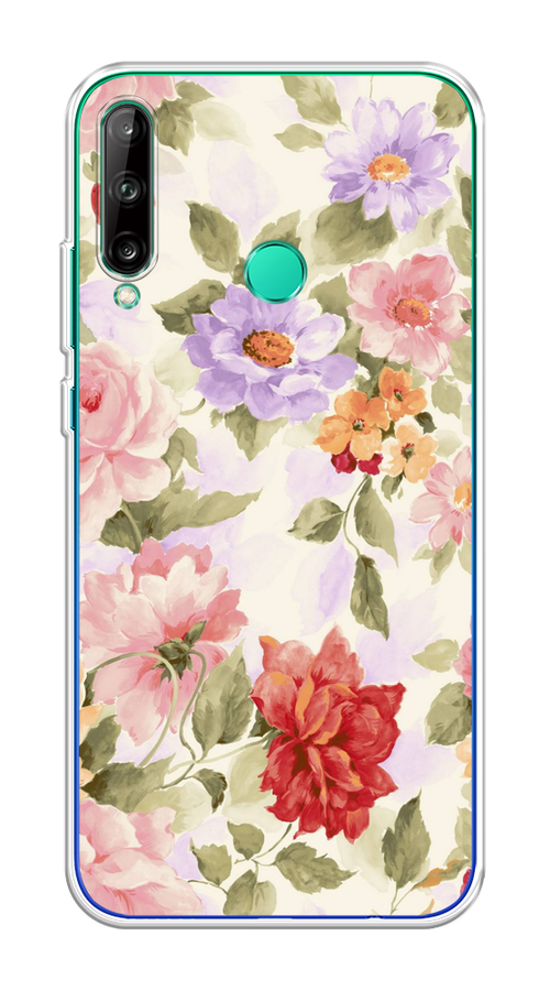 

Чехол на Honor 9C/Huawei P40 Lite E/Y7p "Акварельные пионы", Розовый;бежевый, 612450-1
