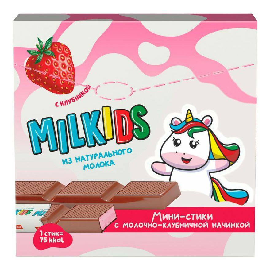 

Конфеты Шоколадная магия Milkids с молочно-клубничной начинкой 53 г