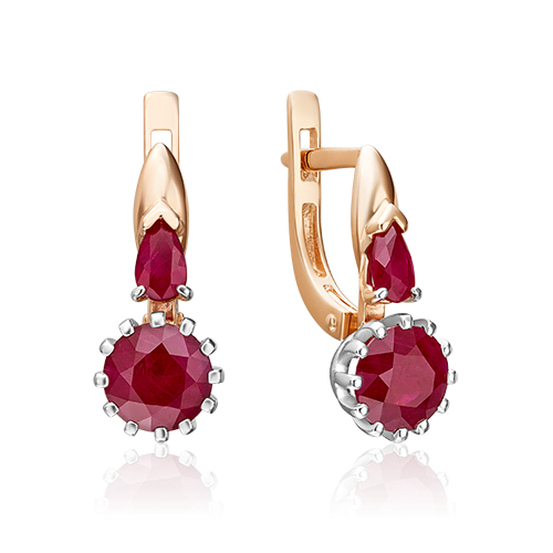 

Серьги из золота PLATINA jewelry 02-0628, рубин, 02-0628