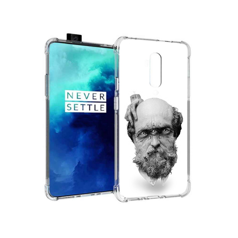 

Чехол MyPads Tocco для OnePlus 7T Pro страшный бородатый мужчина абстракция, Прозрачный, Tocco