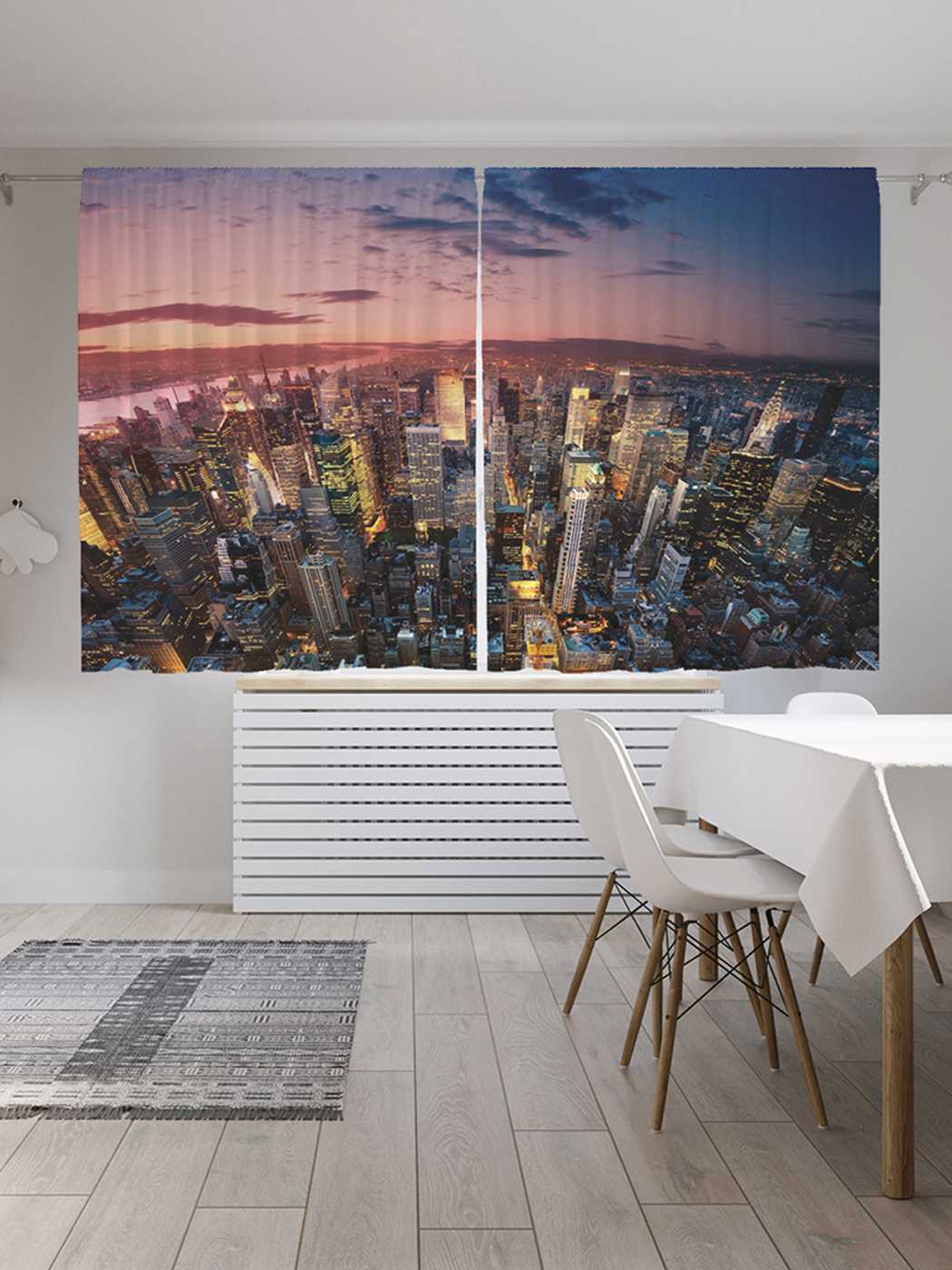 фото Классические шторы joyarty "городские исследования", oxford delux, 2 полотна 145x180 см