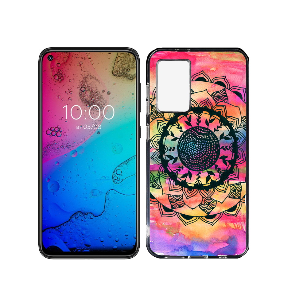

Чехол MyPads Tocco для BQ Aurora яркая абстракция круглый цветок, Прозрачный, Tocco