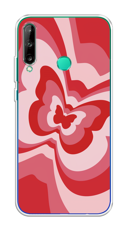 

Чехол на Honor 9C/Huawei P40 Lite E/Y7p "Бабочка в стиле хиппи", Красный;розовый, 612450-1