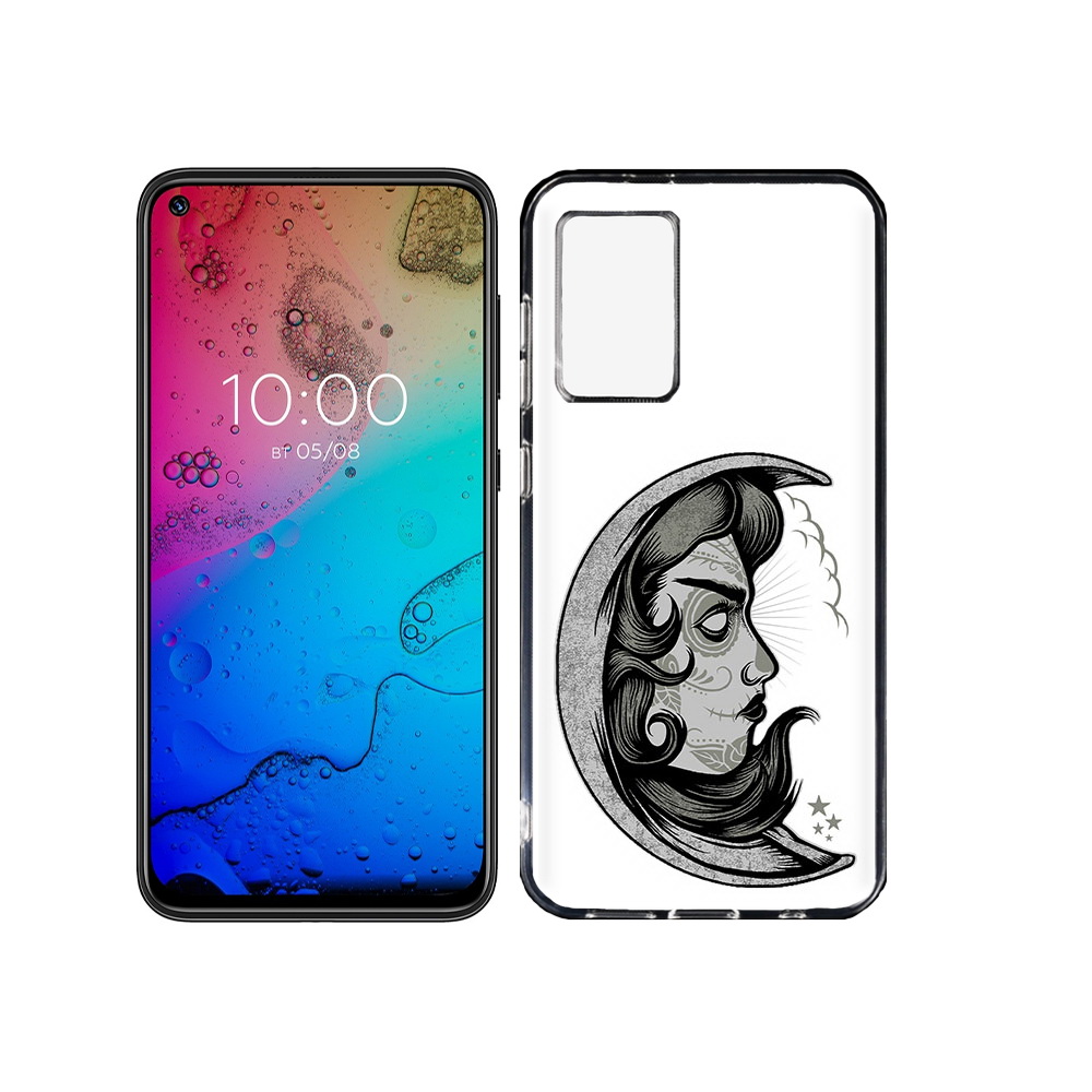 

Чехол MyPads Tocco для BQ Aurora черно белая луна с лицом, Прозрачный, Tocco