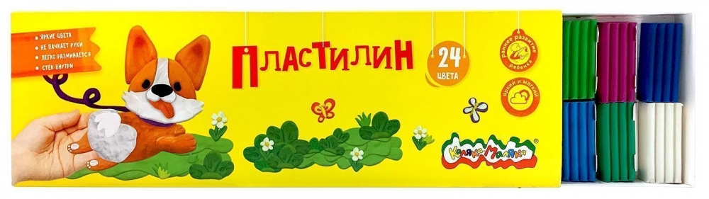 Пластилин Каляка-Маляка 24 цв. 360 г ассорти ПКМ24-К (236298)