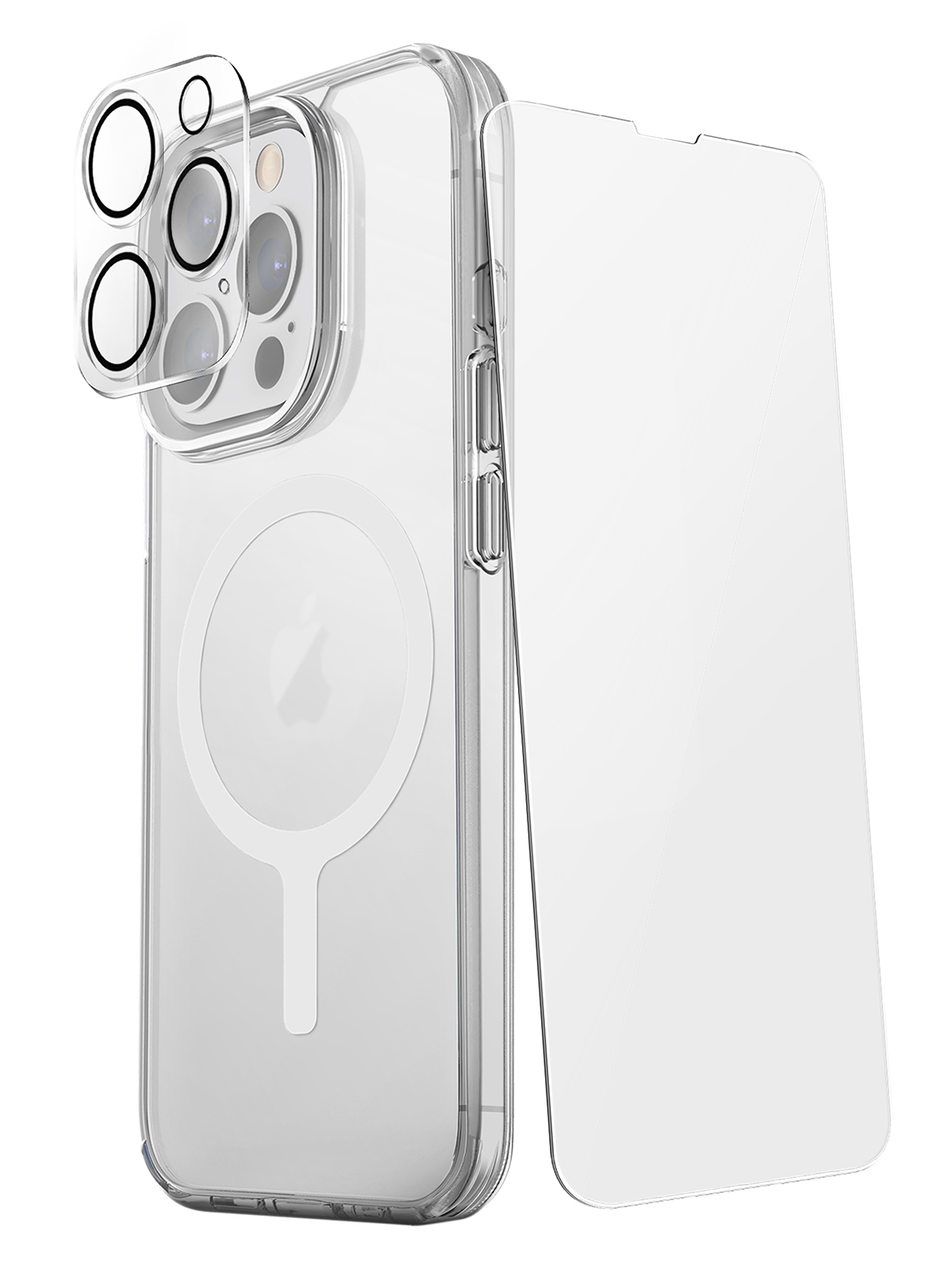 

Чехол Uniq для iPhone 15 Pro с MagSafe в комплекте стекло для камеры и дисплея Clear, Прозрачный