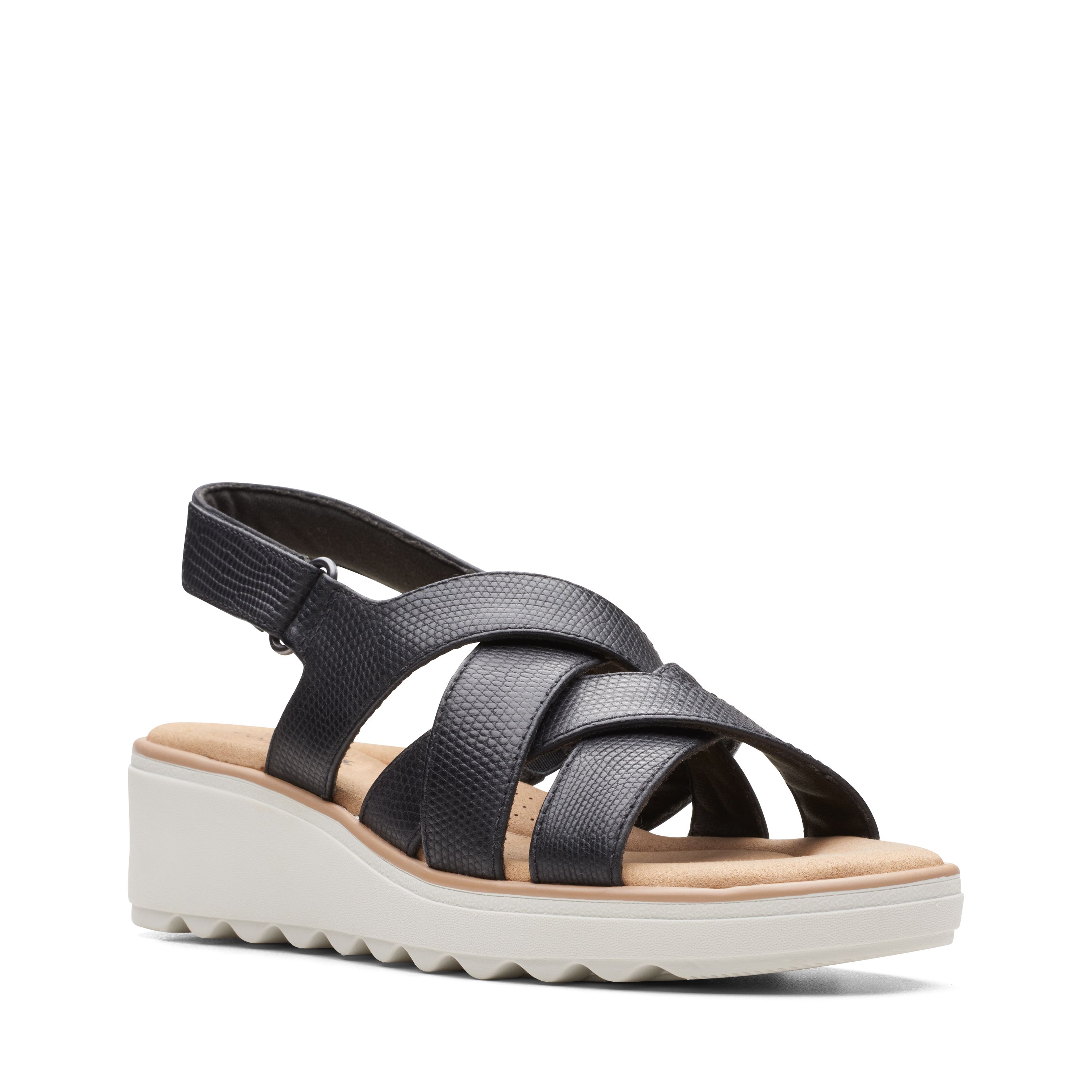 

Сандалии женский Clarks 26165122 черные 35 EU, Черный, 26165122