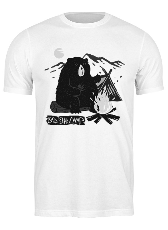 

Футболка мужская Printio Bad bear camp белая S, Белый, Bad bear camp