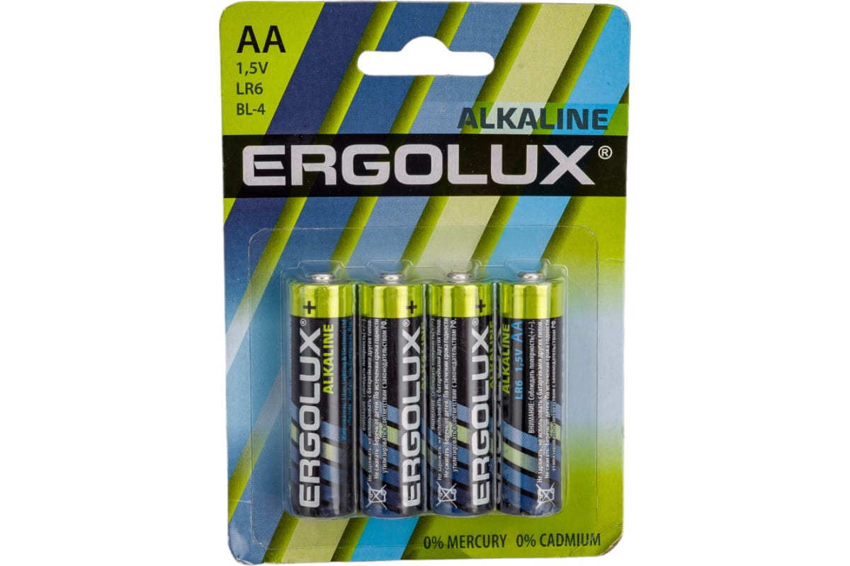 Батарейка AA LR6 1.5V блистер 4шт. (цена за 1шт.) Alkaline ERGOLUX  1шт