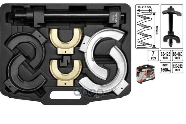 фото Стяжка пружин механическая, (macpherson) 300 мм, диаметр 65 - 212 мм, 7 пр yato арт. yt-25