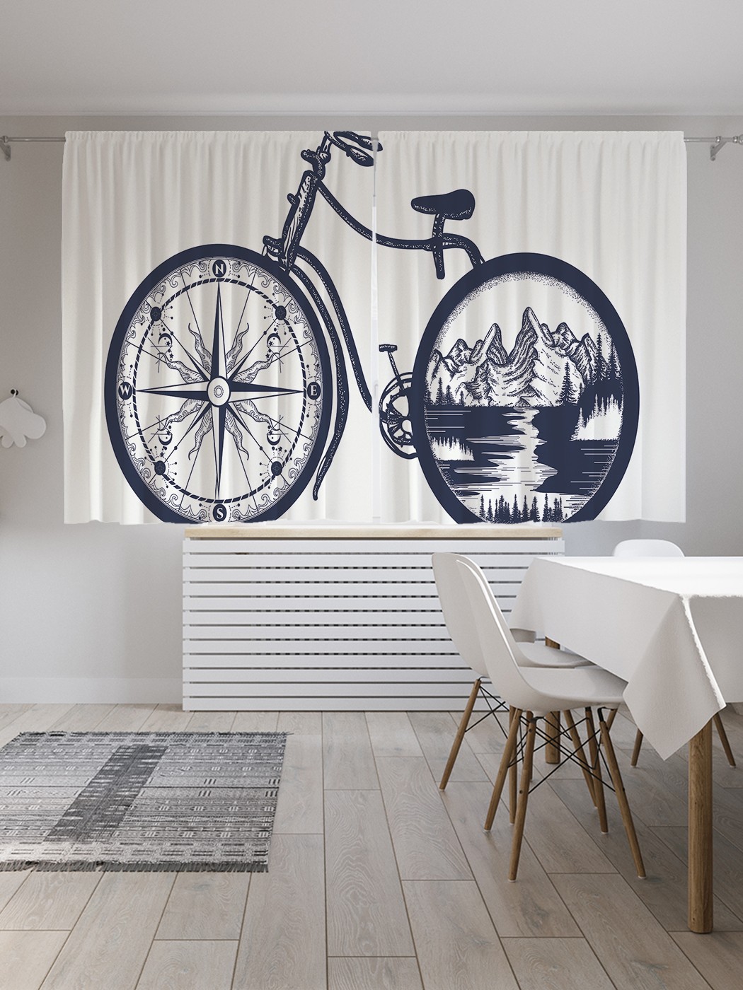 

Классические шторы JoyArty "Направление на горы", серия Oxford DeLux, 2 полотна 145x180 см, Направление на горы